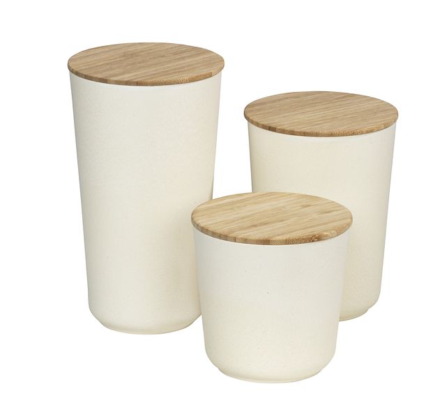 Wenko 3 Piece Bondy Bamboo Storage Jar Value Bundle