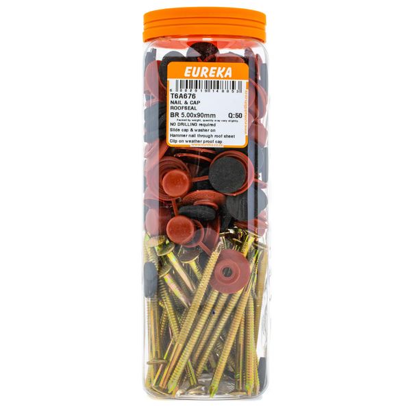EUREKA Nail &amp; Cap Roof Seal Burgundy Red 5 x 90mm Q:50 T6A676