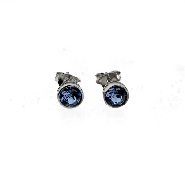 6mm Round Aqua Swarovski Studs