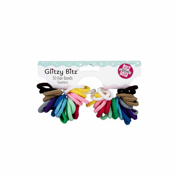 Gentle Hair Bands 50 Piece Set - No Metal Join, Elastic for All - 2 Pack
