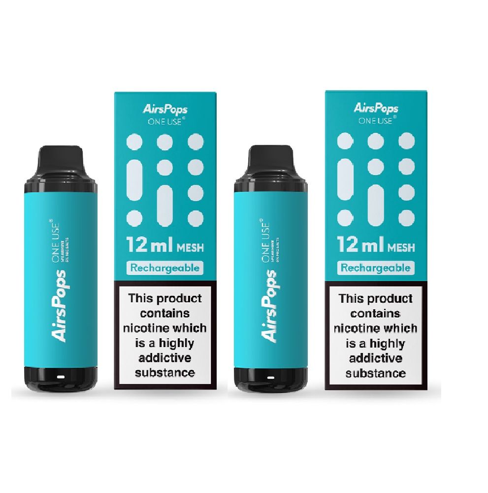 2 pack AirsPops 12ml Mesh Disposable Spearmint 5 Nic Salts Shop