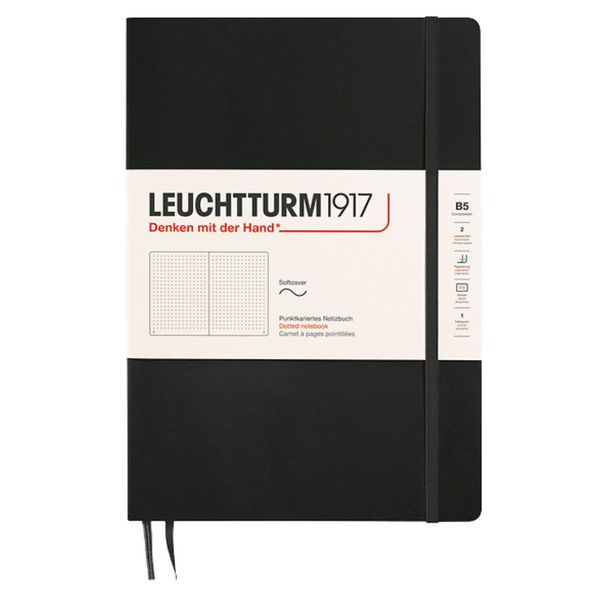 Leuchtturm Notebook Composition B5 Hardcover 123 Numbered Pages Dotted