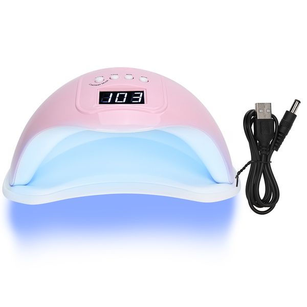 48W Intelligent Timing LED UV Gel Nail Polish Dryer Lamp Curing MachinePink