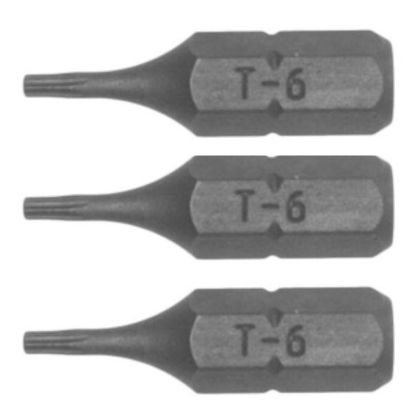TengTools - 3PC 1/4''Hex Tx6 Tx Bit 25MM - TX2500603