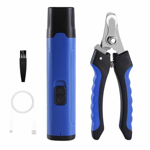 Dog Nail Grinder and Dog Nail Clippers with Safety Guard,2-Speed Quiet