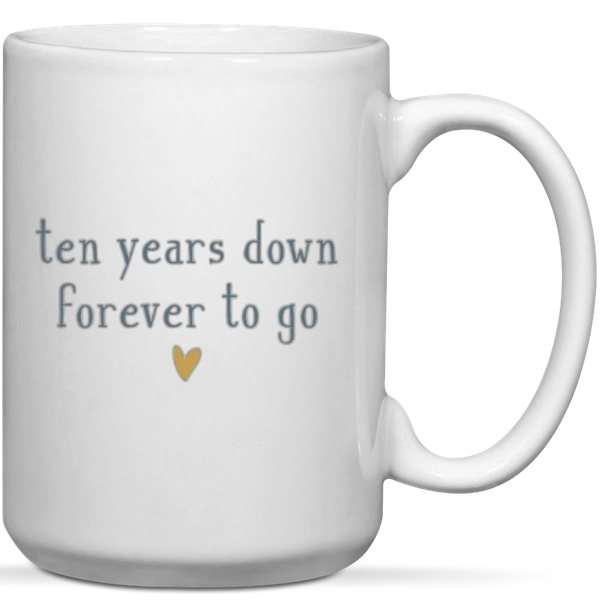 Ten Years Down Forever To Go 10th Anniversary Gift Rock Slate