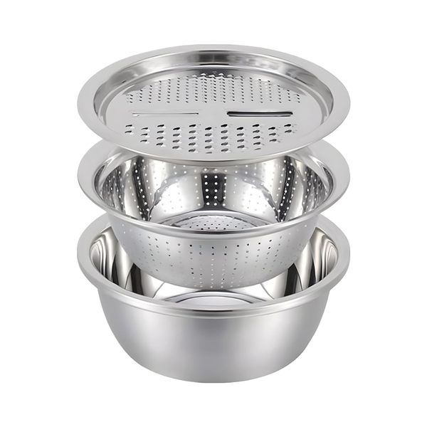 3-in-1 Stainless Steel Mixing Bowl Set
