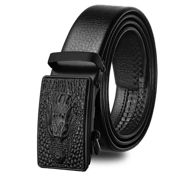 Crocodile Head Belt Men's Business Belt Automatic Buckle Holiday Gift Box