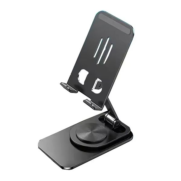 360 Degree Rotating Metal Stand for Mobile Phones and Tablets-Black &amp; White