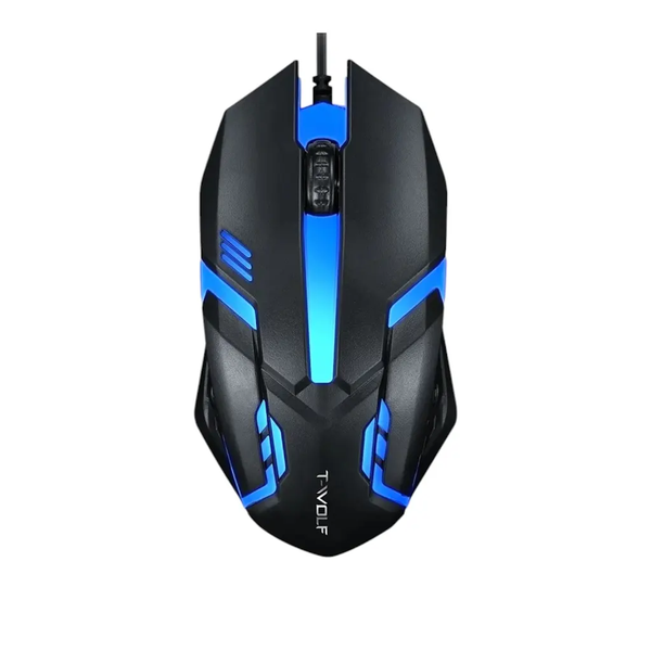 T-WOLF V1 Wired Office Gaming Mouse Colorful Light Ergonomic Comfortable