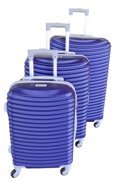 Asa 3 Piece Quality Hard Outer Shell Ringletted Lightweight Luggage Set