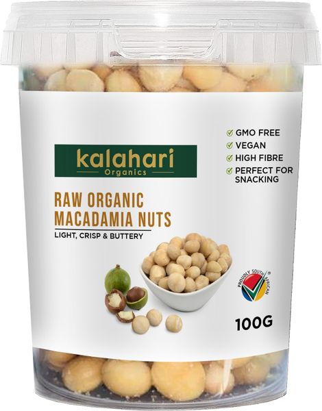 Kalahari Organics Raw Macadamia Nuts 100g