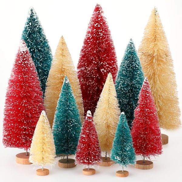 St Charles Mini Bottle Brush Christmas Tree with Snow Tip -12pc