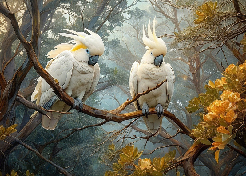 Modern Canvas Wall Art Home Decor - Cockatoos In The Wild