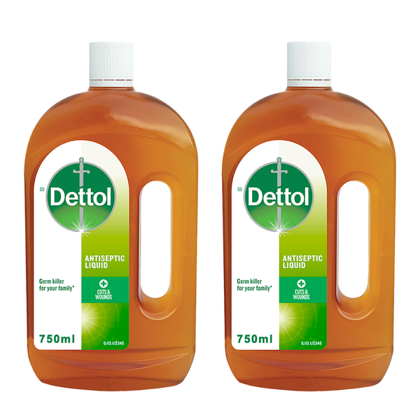 Dettol Antiseptic Liquid - Disinfectant - 750ml x2