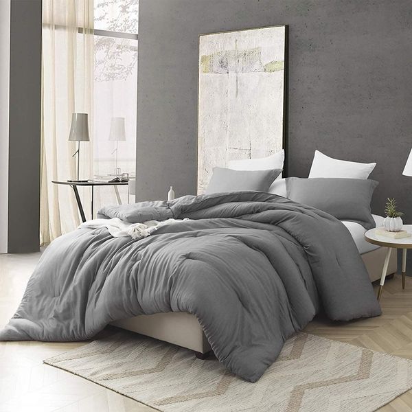 Luscious Living - Duvet Comforter - Quilted Cover Set - 2 Pillow Cases - Grey