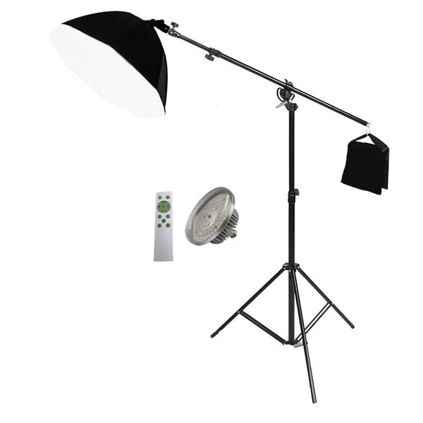 420W 2 Way Rotatable Photo Studio Lighting Kit with a Boom Stand