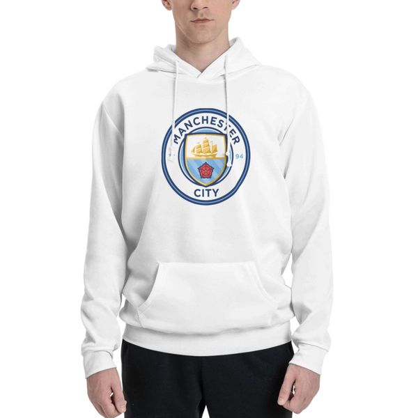 Man City FC Men Classic Long Sleeve Polyester Hoodie Sweatshirt