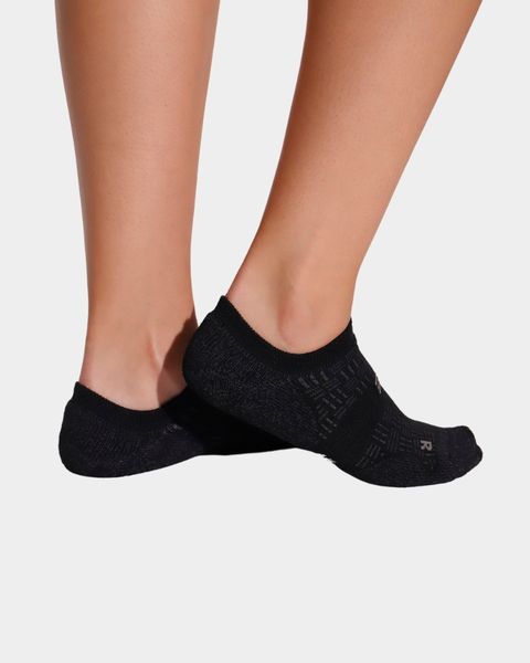 Breeth Cushioned Coolmax Quick Dry Seamless Performance Hidden Socks Black