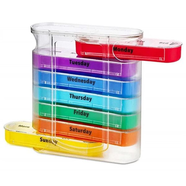 7 Days Pill Medicine Box Weekly Monthly Tablet Holder Storage Organizer