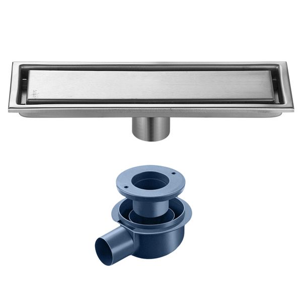 304 2 in 1 Flat &amp; Tile Insert Drain Cover, Insert Reversible Channel Drain