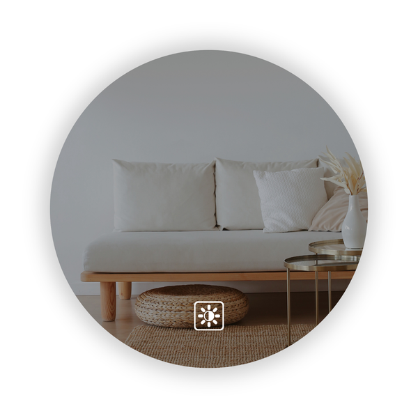 LED Round Bathroom Mirror 40 CM,Stepless Dimming
