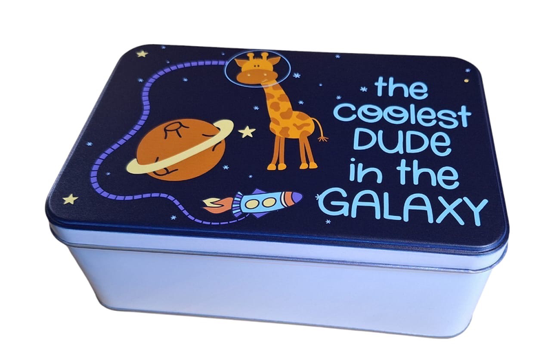 Practical Storage Tin - The Coolest Dude in the Galaxy - Giraffe in Space