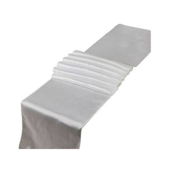 Silver Satin Table Runner 3m