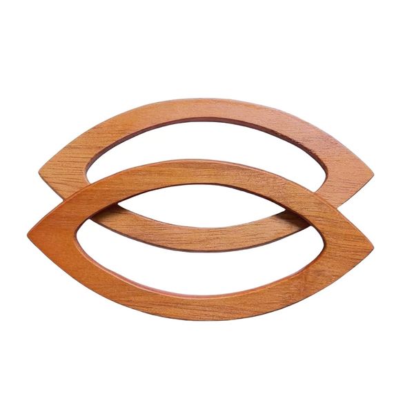 Craft Bag Wooden Handle Oval Wooden Bag Handle Replacement Handle 2 Pc-20CM