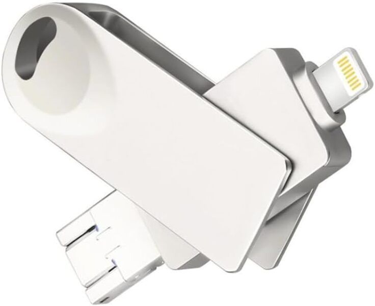 3 in 1 512GB Micro USB 3.0 + Metal Twister Flash Disk (Silver)