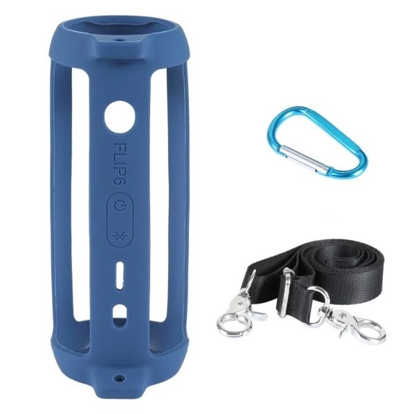 On The Go Washable Silicone Cover with Shoulder Strap for JBL Flip 6