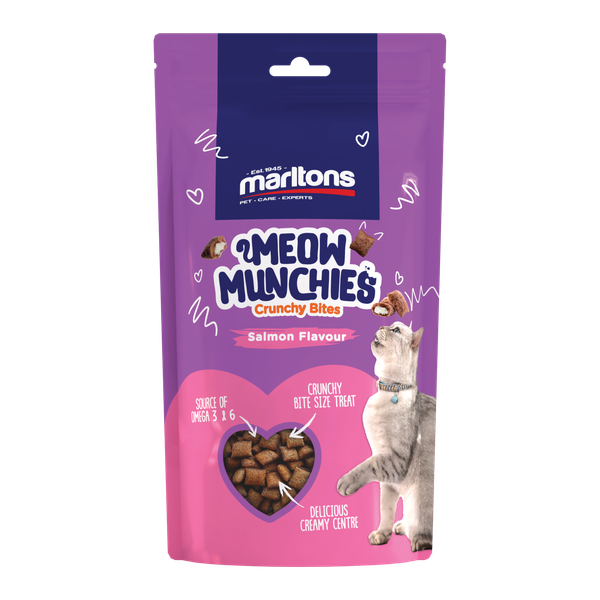 Marltons Meow Munchies Salmon Crunchy Bites For Cats 50G