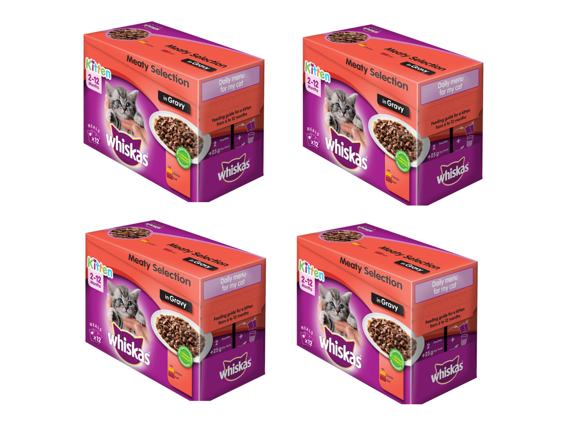 Whiskas Kitten Pouch Multipack Meat Selection In Gravy (12 X 85g) X 4 Shop Today. Get it