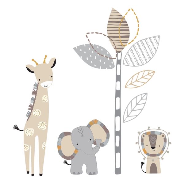Jungle Safari Animals Decal