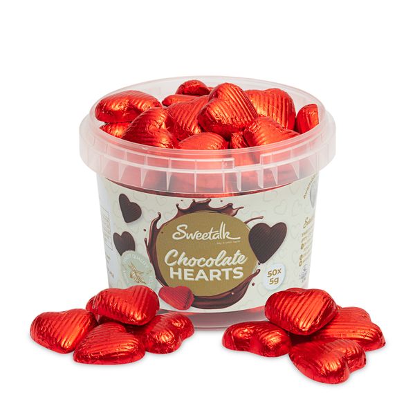 Sweetalk - Bulk Pack x50 Mini Chocolate Hearts Red