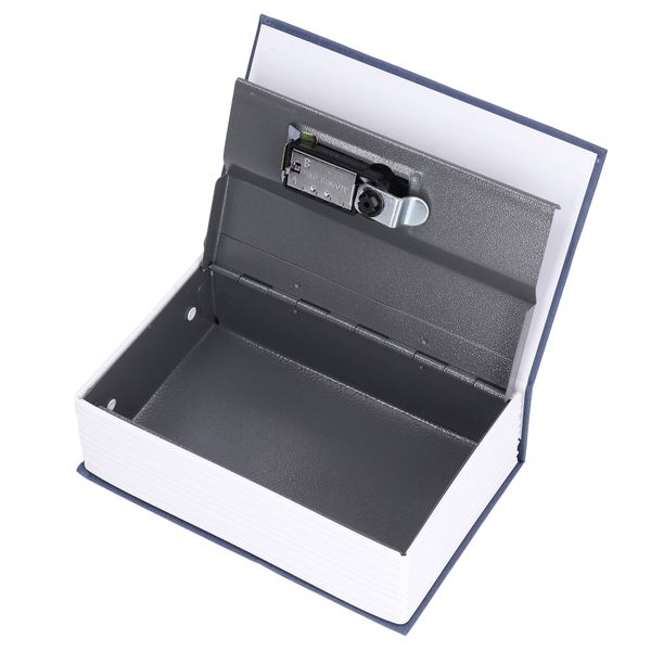 Book Shaped Steel Safe with Password Lock, Blue, 18x12x5.5cm, 484g