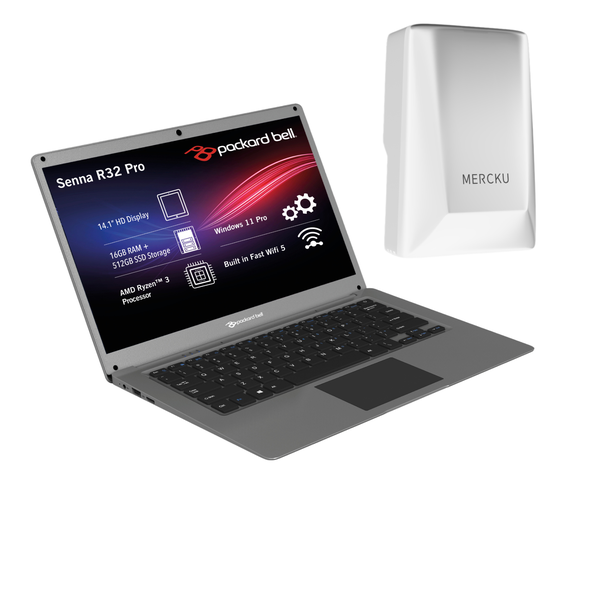 Packard Bell Senna R32 Pro 14.1" Ryzen 3 Laptop + Mercku M6s Nano WiFi 6