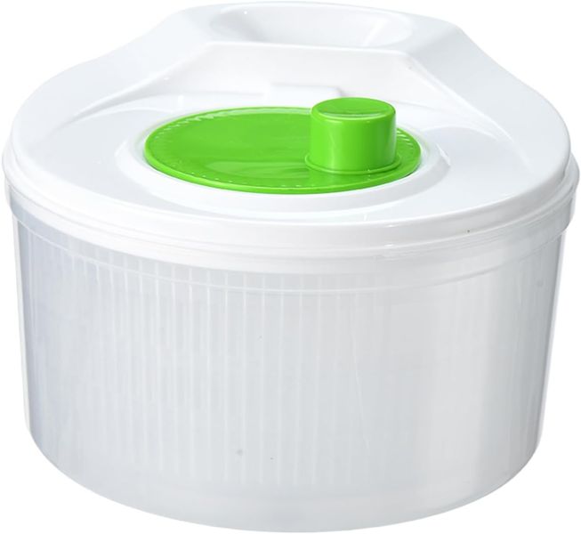 Manual Salad Spinner Vegetable Dryer with Double Layer Basket 5L Capacity