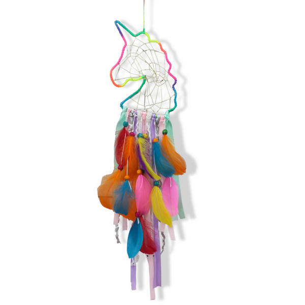 Colorful Rainbow Unicorn Dream Catcher - With Lights