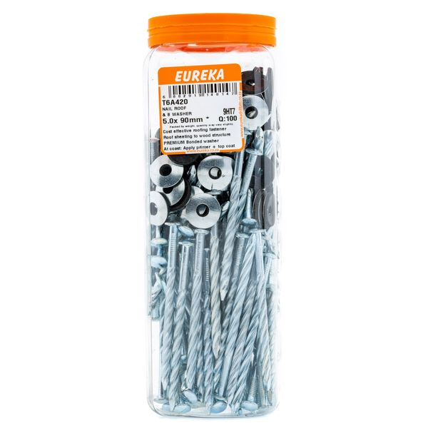 EUREKA Roof Nail &amp; Cap 5 x 90mm* Q:100 T6A420