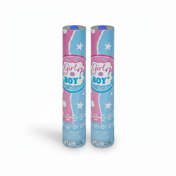 Blue Confetti Cannon for Gender Reveal Parties - Biodegradable - 2 Pack