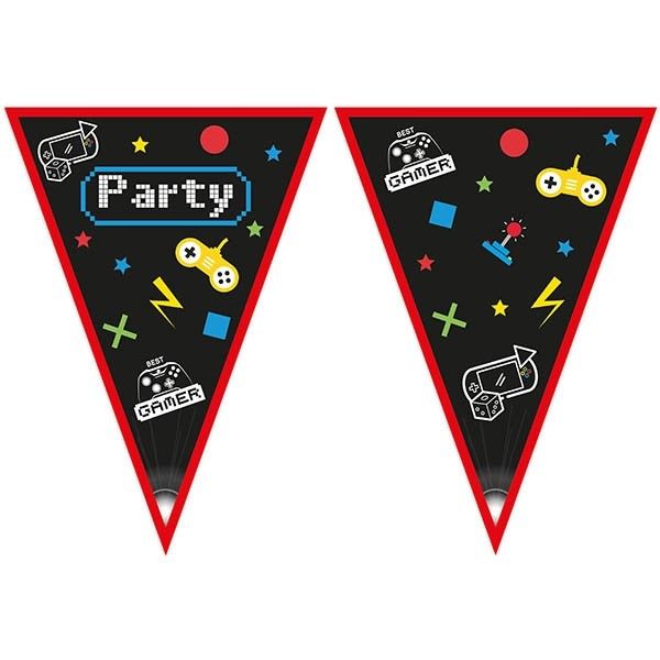 Gaming Party Paper Triangle Flag Banner