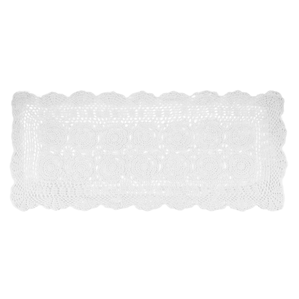 Cotton Handmade Crochet Lace Table Runner White Dresser Decor