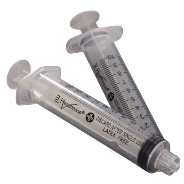 Healthease 10ml Luer Lock Tip Disposable Syringe - 2 Pack