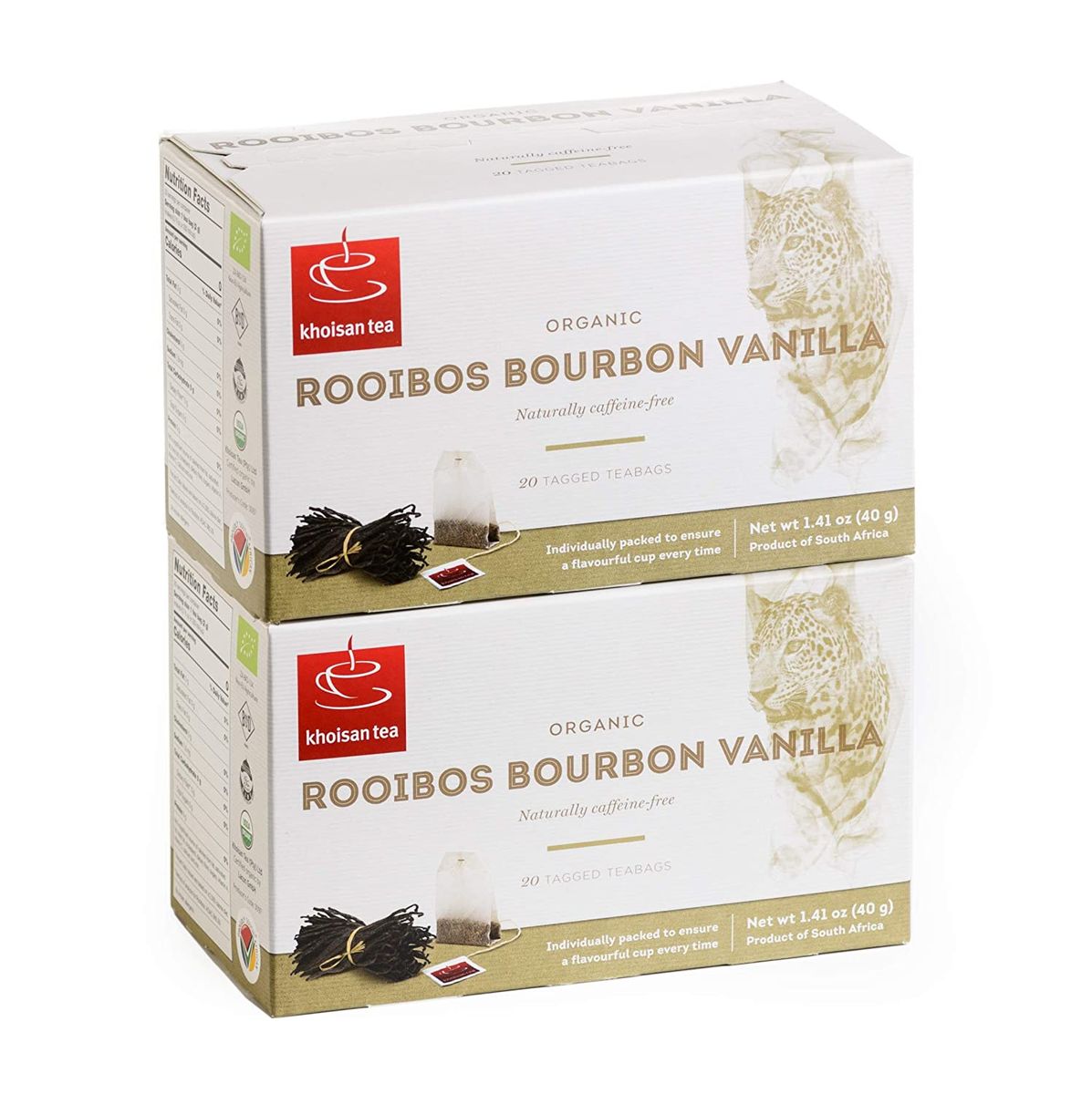 Khoisan Tea 100 Organic Rooibos Vanilla 2 x 40g packs Shop Today