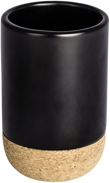 Wenko - Toothbrush Tumbler - Black Ceramic &amp; Cork