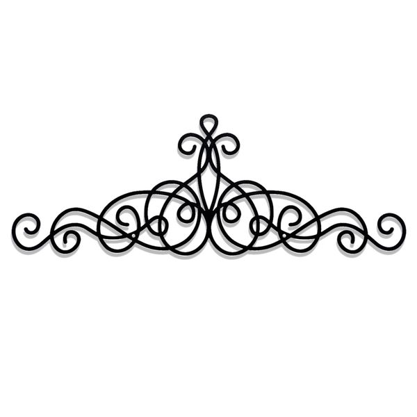 Decor Traditional Metal Scroll Wall Mounted Art Decal (40cm)
