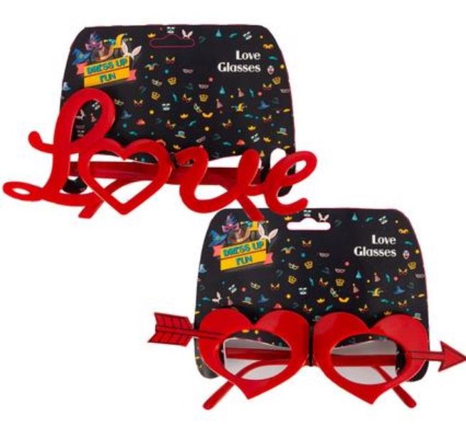 2 Pairs Of Fancy Dress Love Glasses