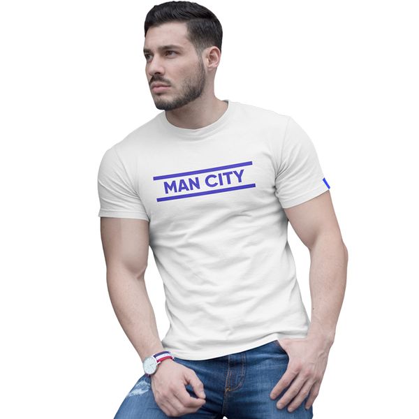 Bufftee Manchester City T-Shirt - Man City T-Shirt - MCFC Text Tee