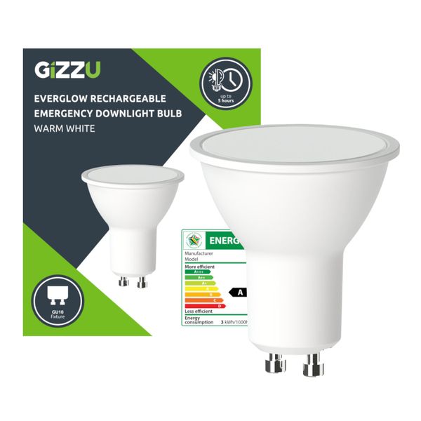 Gizzu Everglow Rechargeable Emergency Downlight Bulb - Warm White